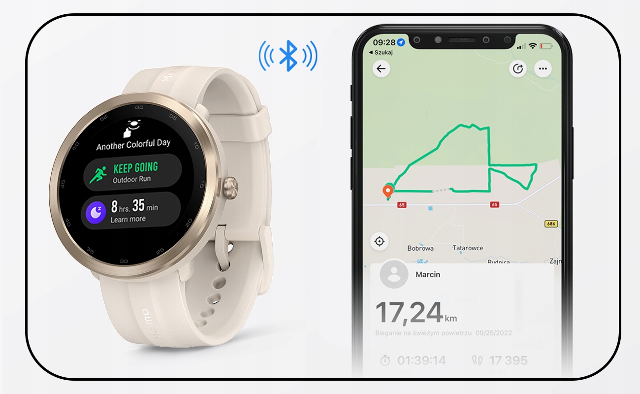 SMARTWATCH Maimo Watch R GPS ZEGAREK 70mai ZŁOTY Kształt koperty okrągła