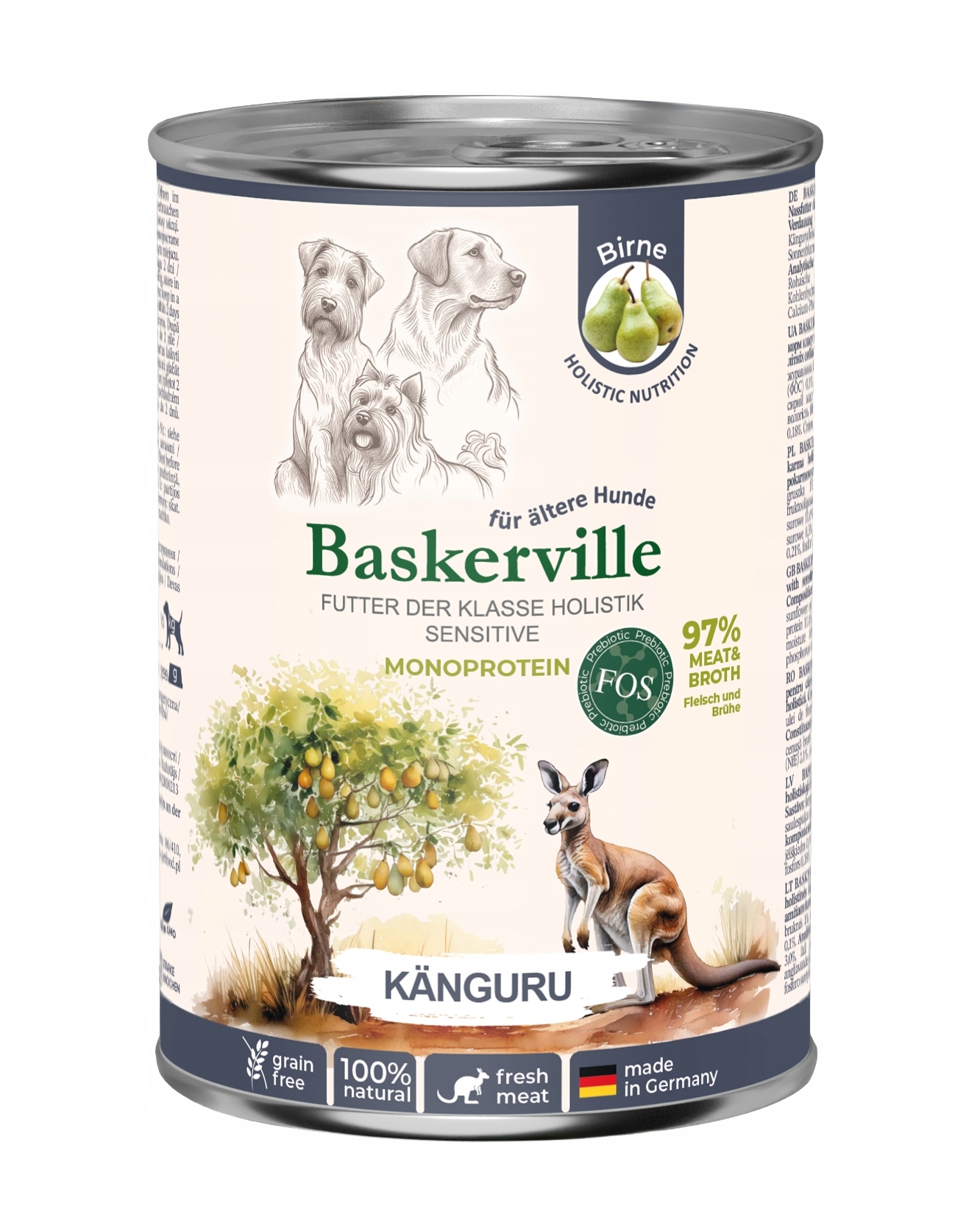 Levně Baskerville Superprémiové vlhké krmivo pro psy Senior Kangur 12x400 g