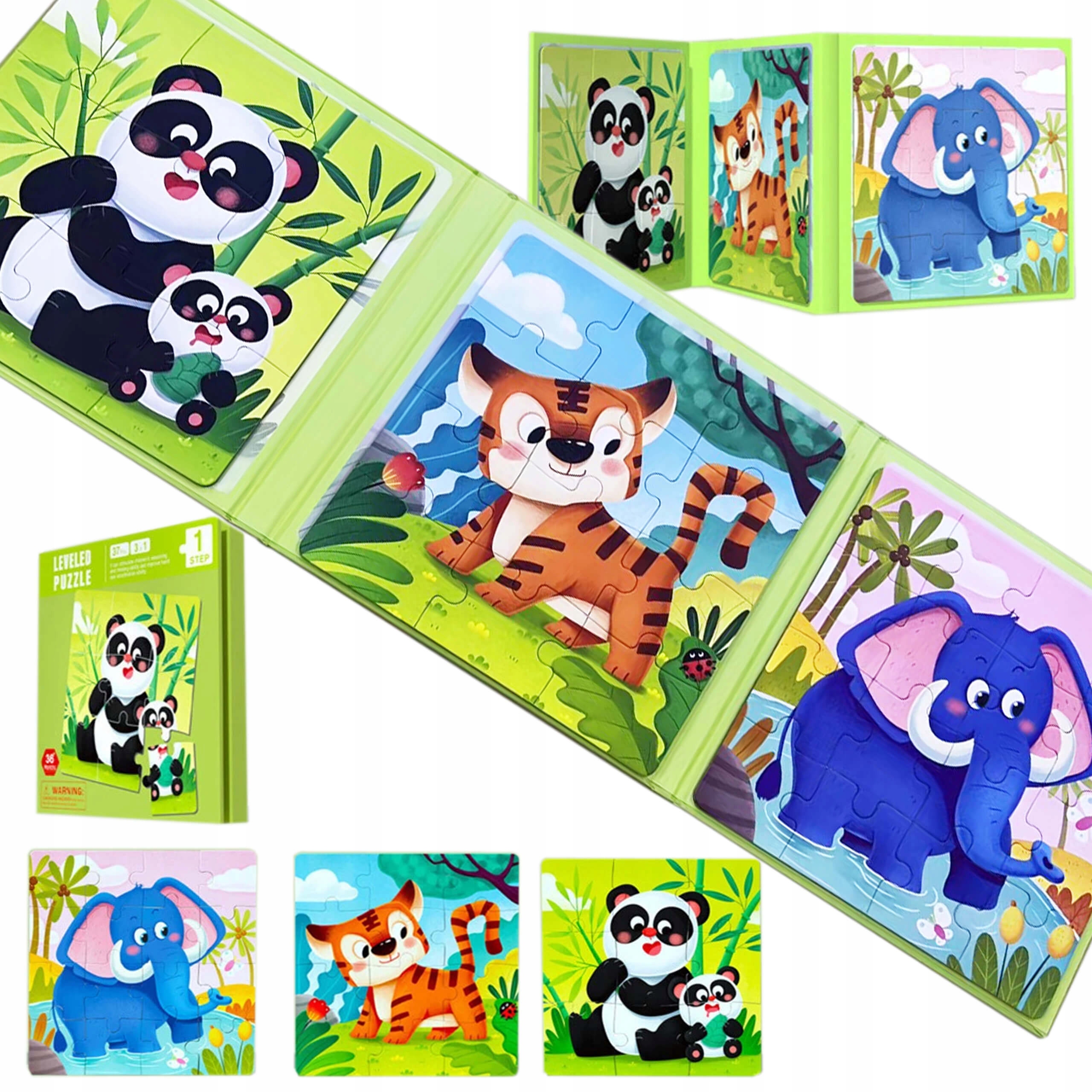 MAGNETYCZNE PUZZLE ZWIERZĄTKA KSIĄZECZKA ZOO