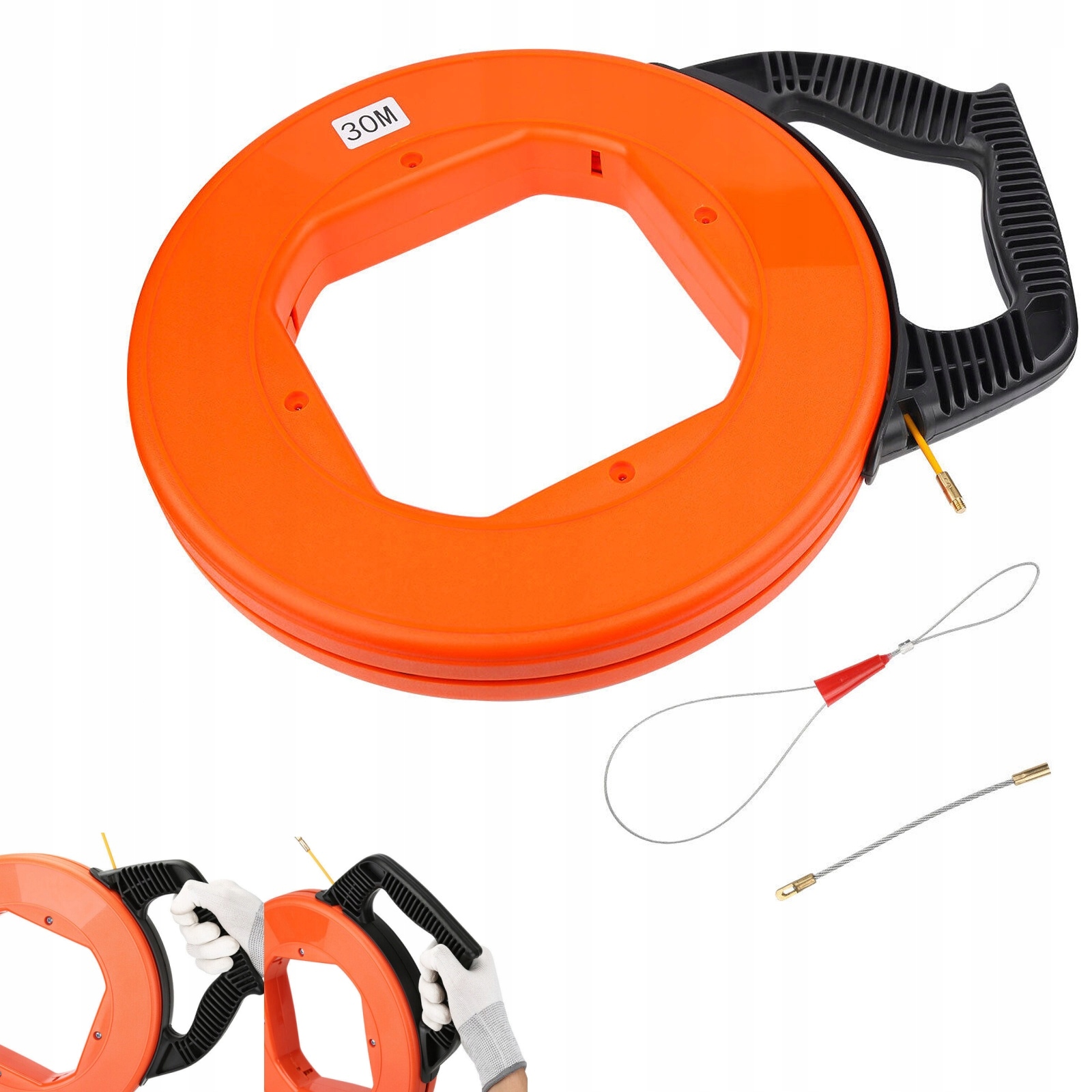 30 m sklolaminátový kabel Pomůcka pro vtahování Páska pro vtahování Spirála