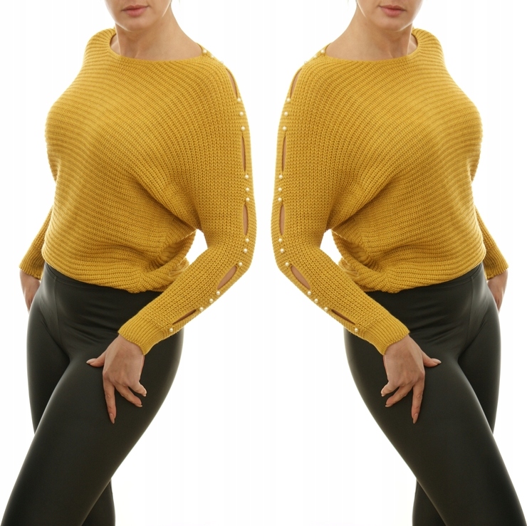 Luźny sweter oversize rozcięty rękaw kolory 1130#U