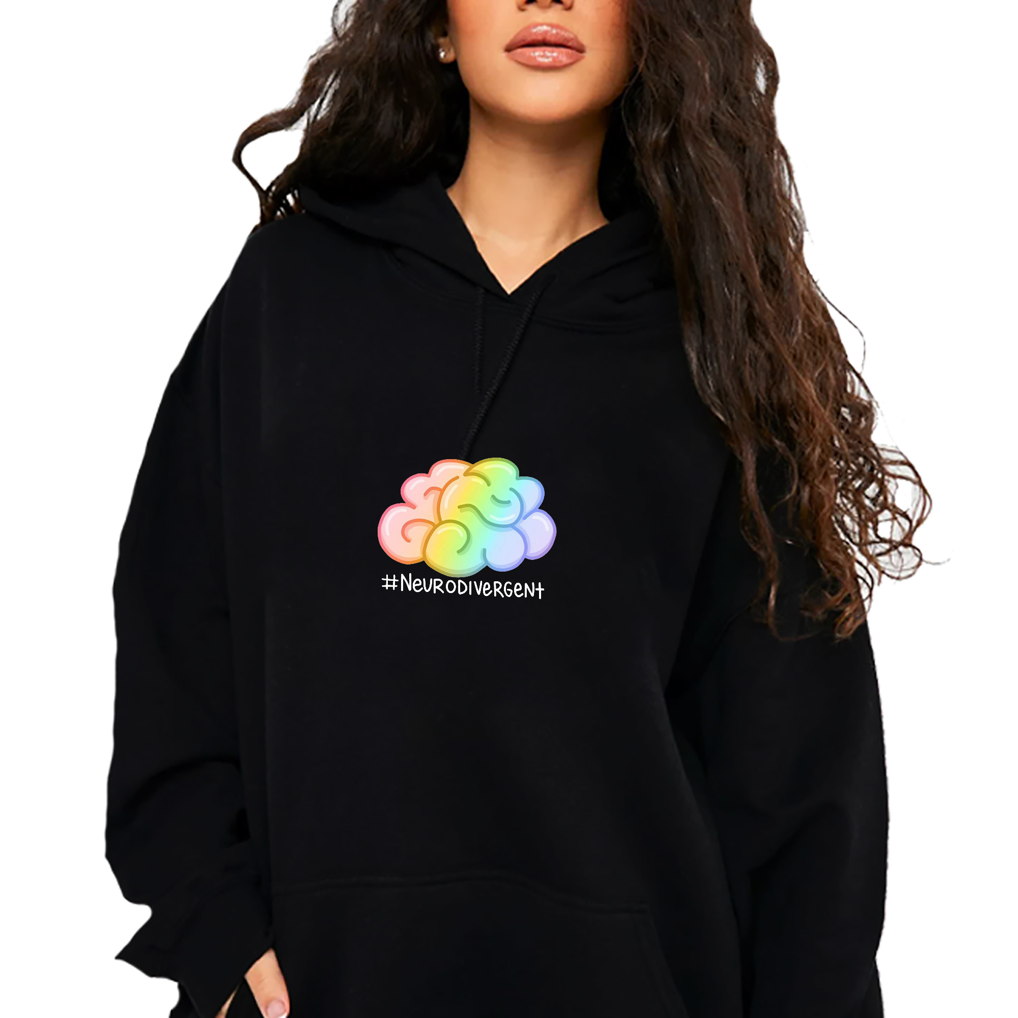 Mikina S Kapucí Módní Tik Tok #neverodivergent L