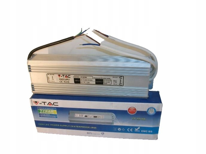 V-tac Led zdroj 150W DC 12V 12,5A Kovový Vodotěsný IP65