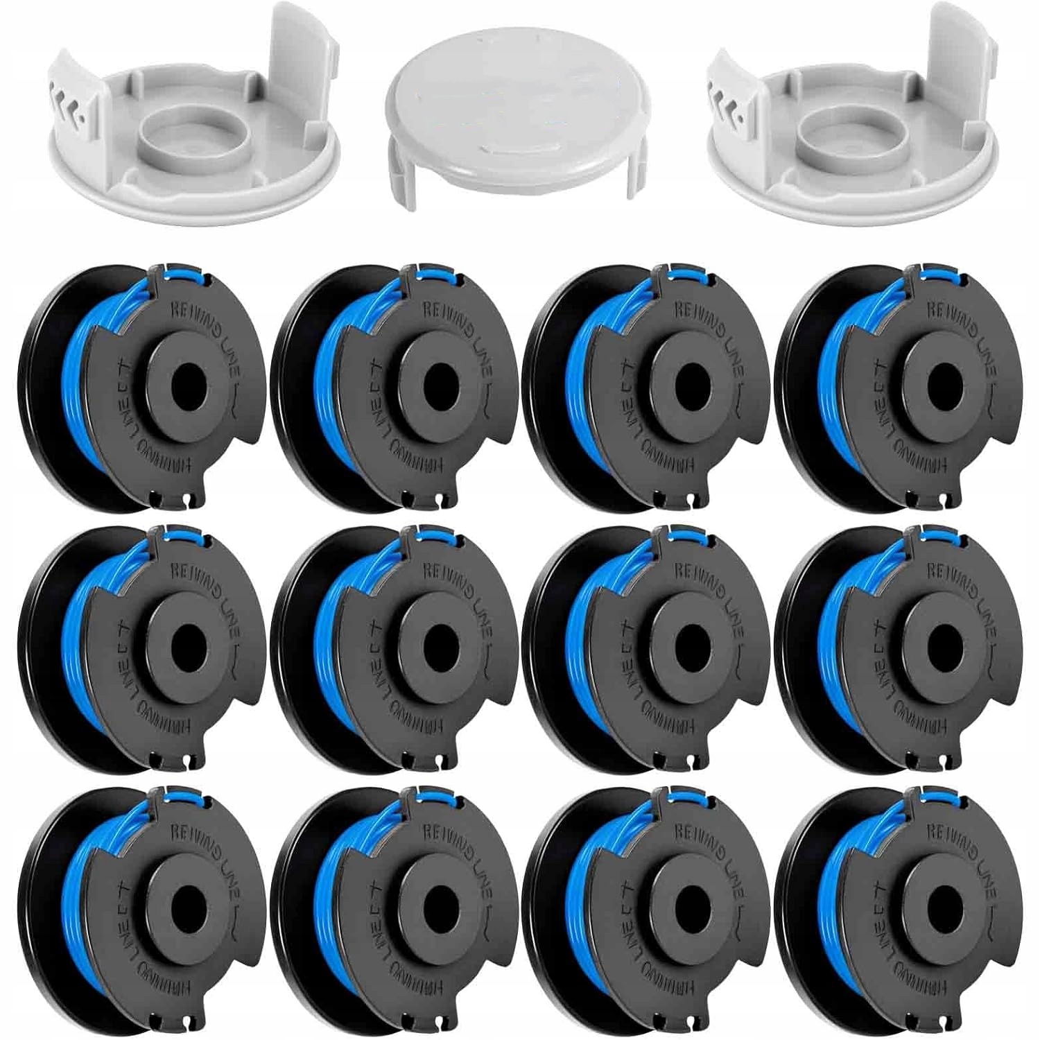 12X Głowica żyłkowa żyłką do Ryobi One podkaszarki 3,3 m+3 nasadki