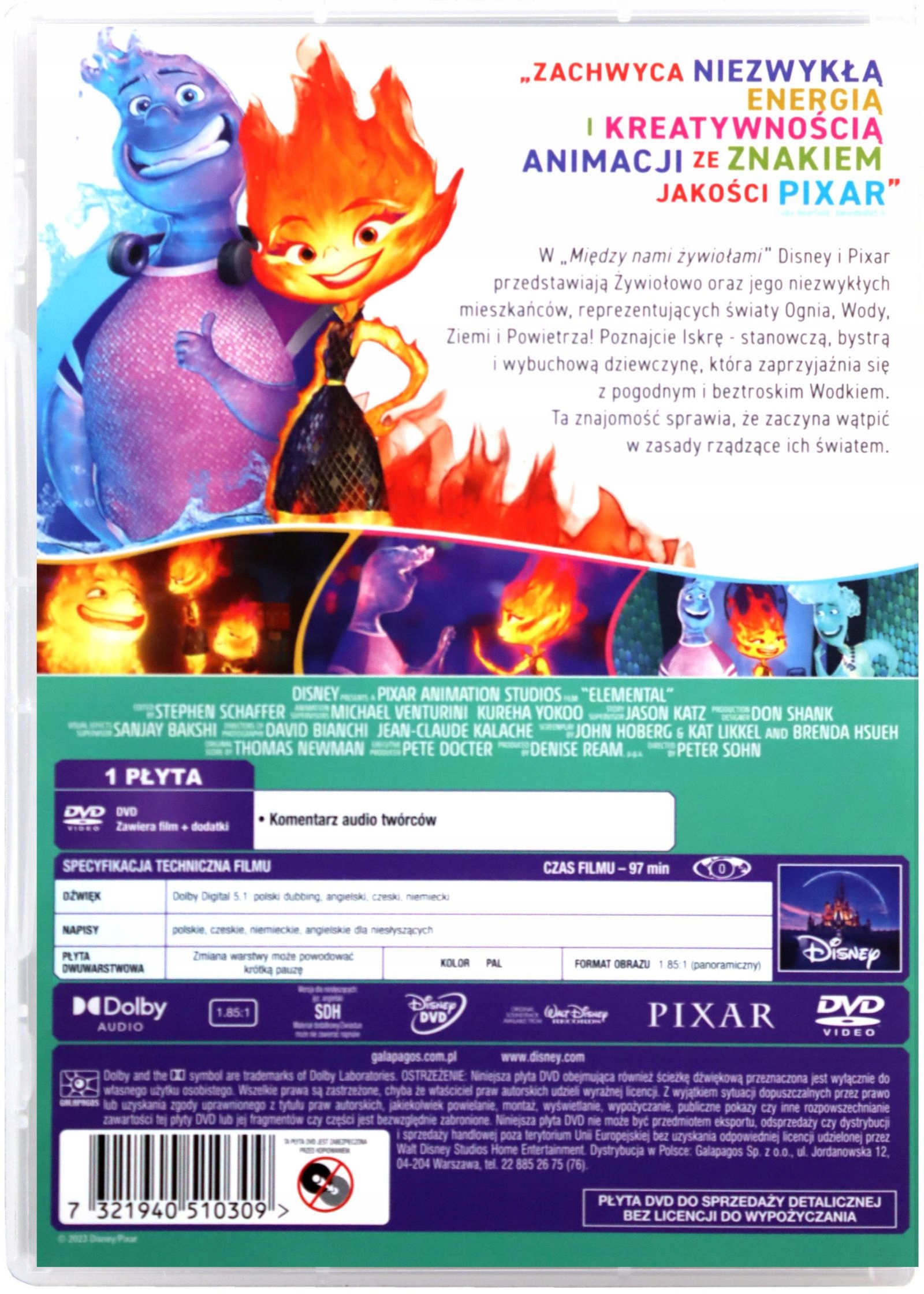 MIĘDZY NAMI ŻYWIOŁAMI (DVD) Stan opakowania oryginalne