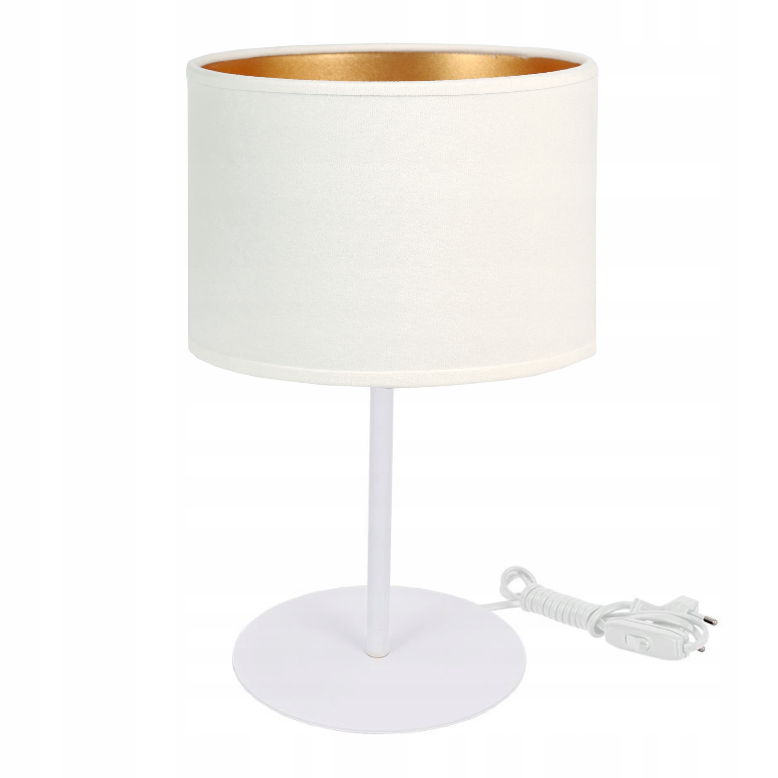 Stolní Lampička, Stínidlo, Kov, Loft, Velur, Bílá, Stínidlo