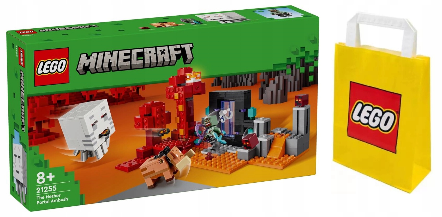 Lego Minecraft 21255 Zasadzka w portalu do Netheru Torba Lego