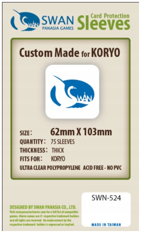 Koszulki na karty Swan Panasia 62x103 mm thick (grube) 75 sztuk