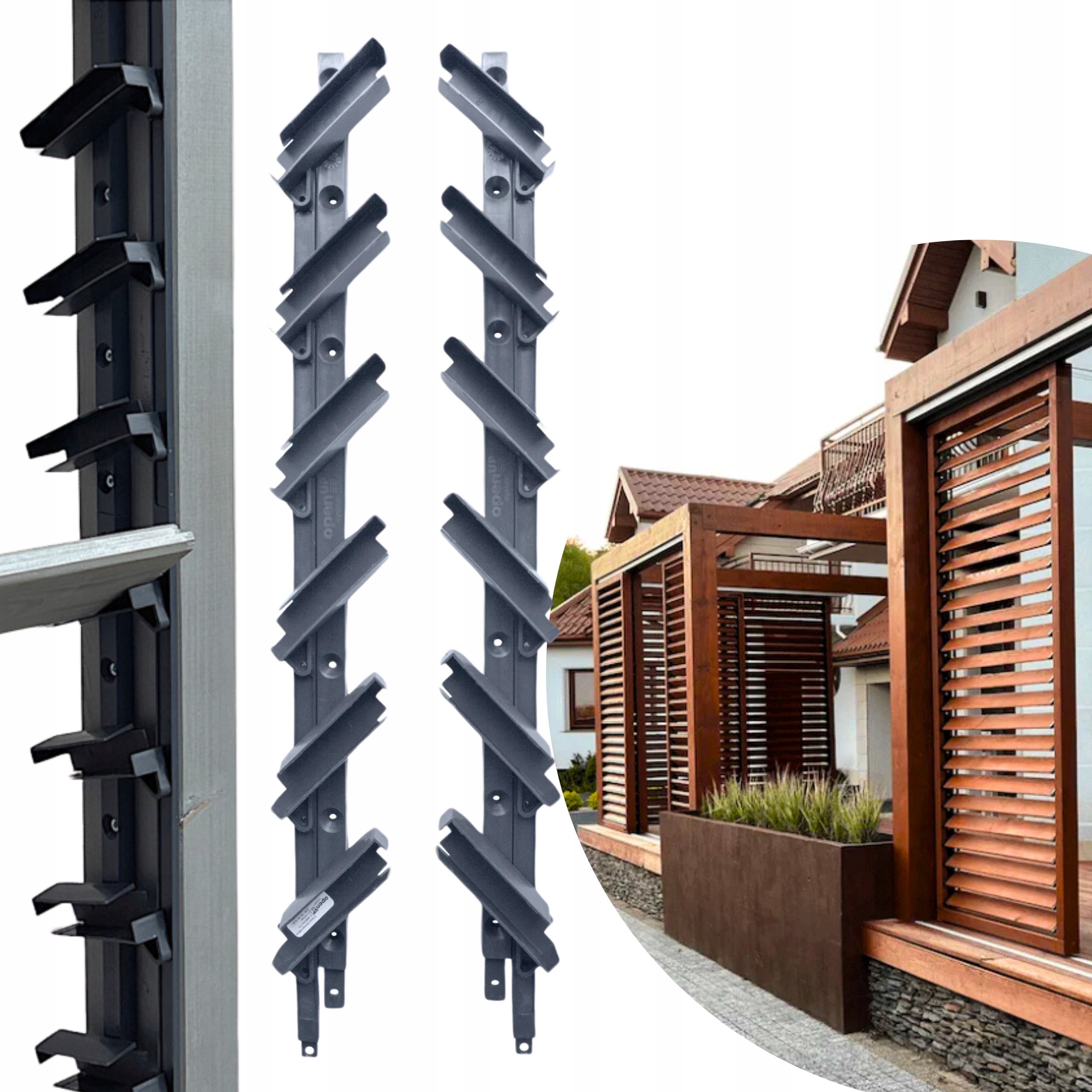 Uchwyty do Żaluzji Ruchomych Zewnętrznych Ruchome Deseczki Antracyt