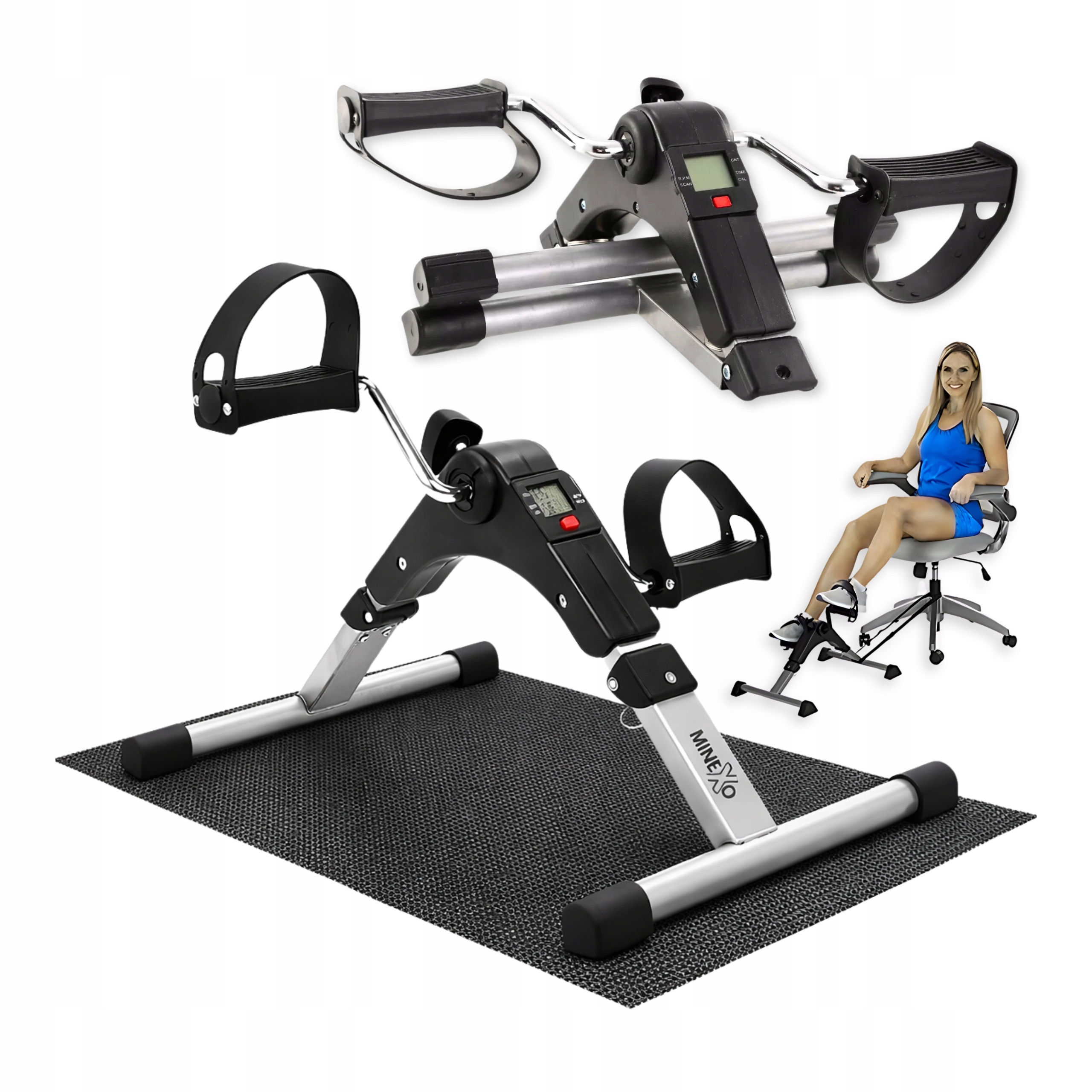 ROWEREK TRENINGOWY ROTOR ROWER REHABILITACYJNY Z LICZNIKIEM LCD + MATA