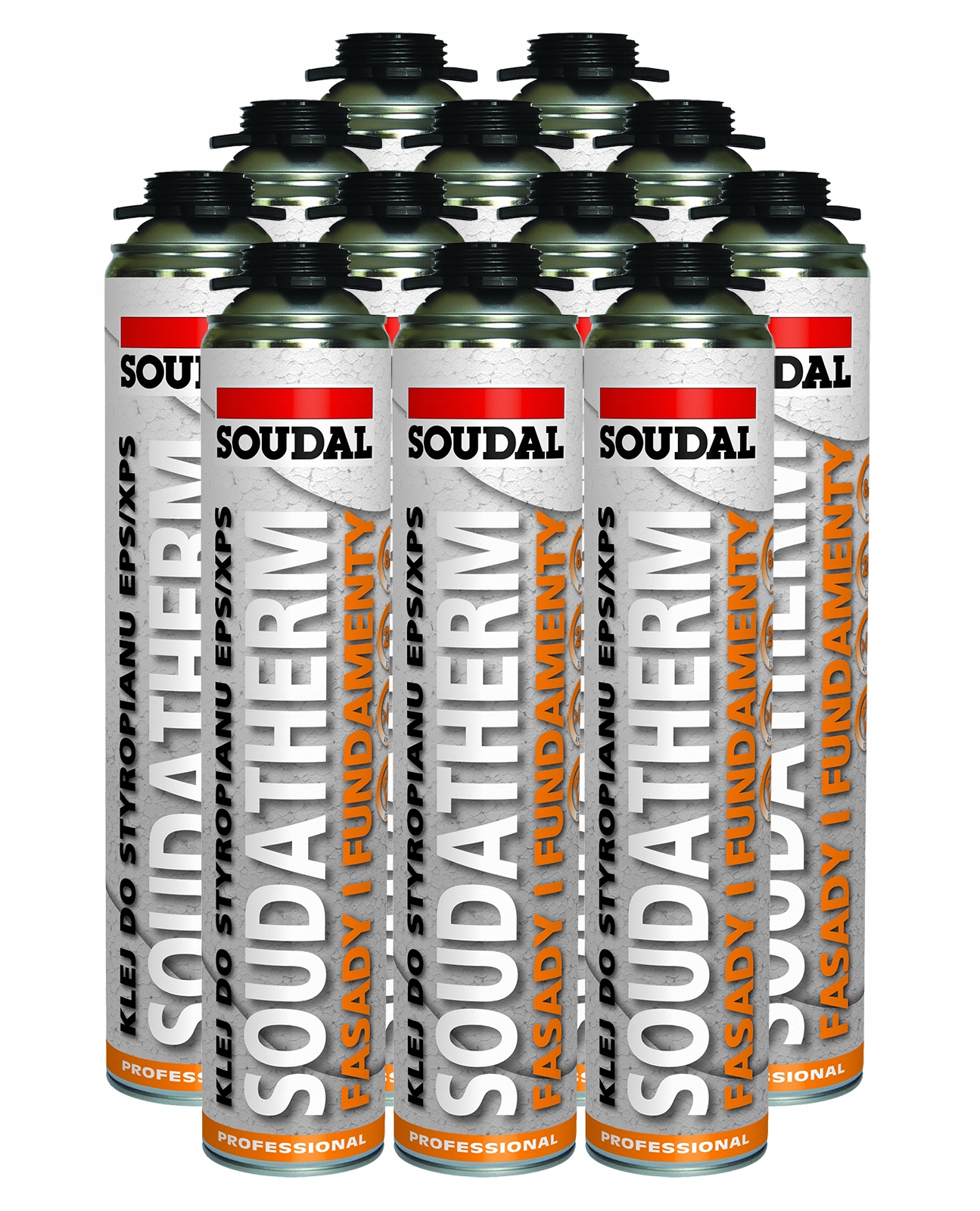 12 sztuk Soudal Soudatherm klej pianoklej do styropianu Fasady i Fundamenty