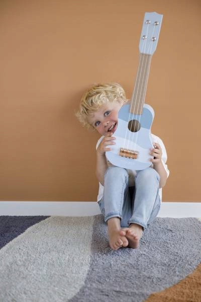 GITARA DREWNIANA LITTLE DUTCH DLA DZIECI BŁĘKITNA Materiał drewno