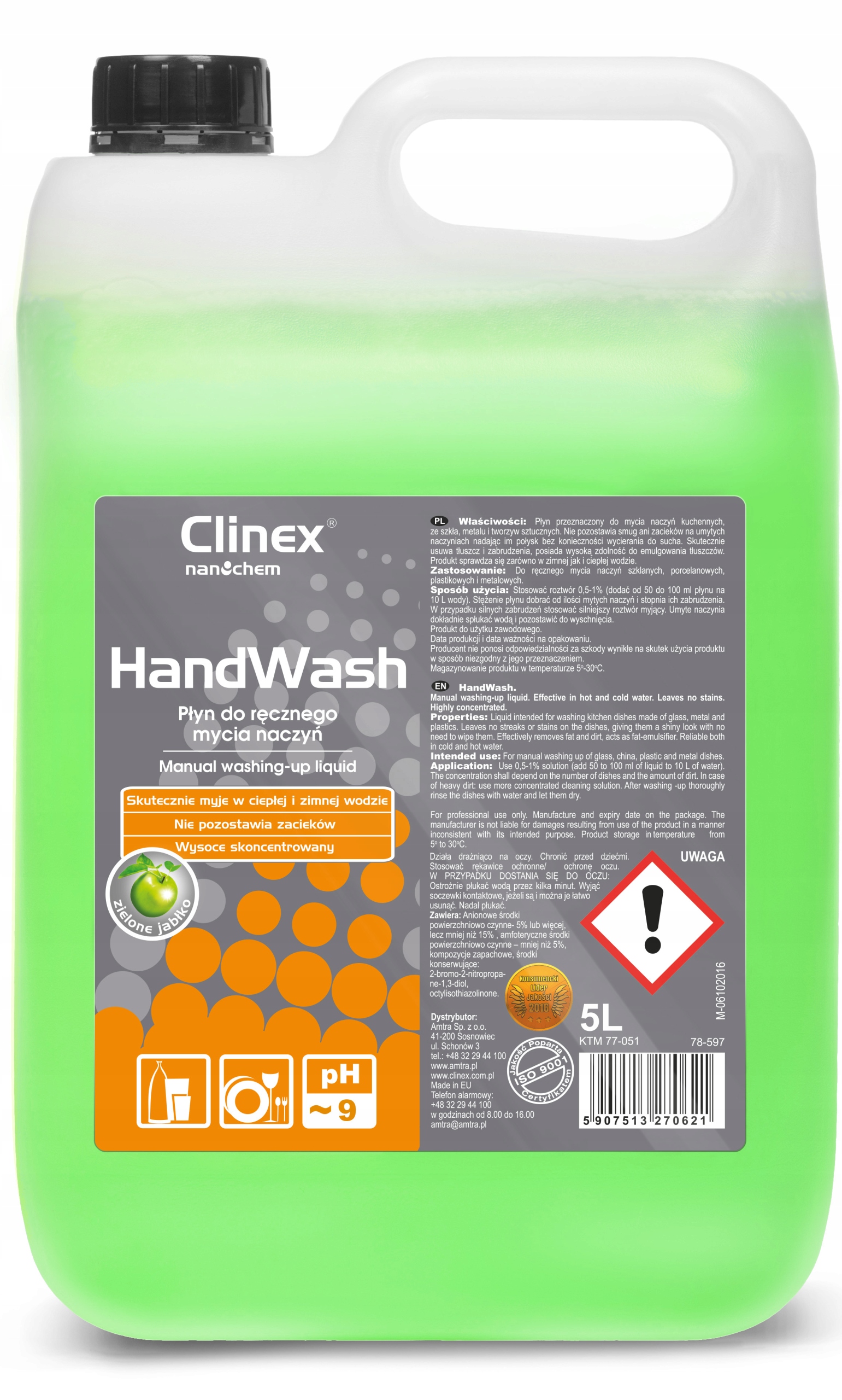 

Clinex Handwash 5L Płyn Do Mycia Naczyń Koncentrat