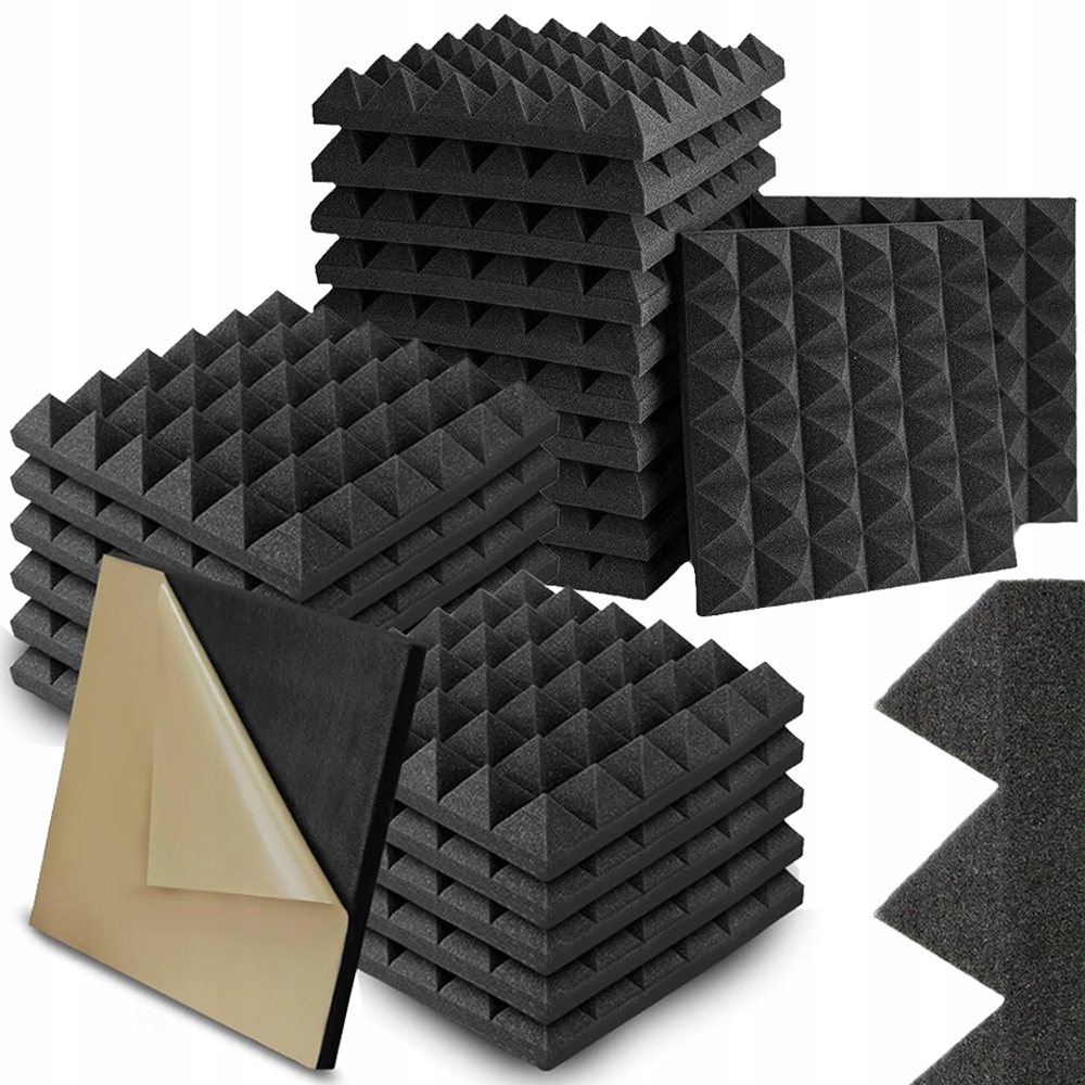 Konvexní Akustická Pěna Tlumící Panel Černá 30*30*5 CM 24 Ks