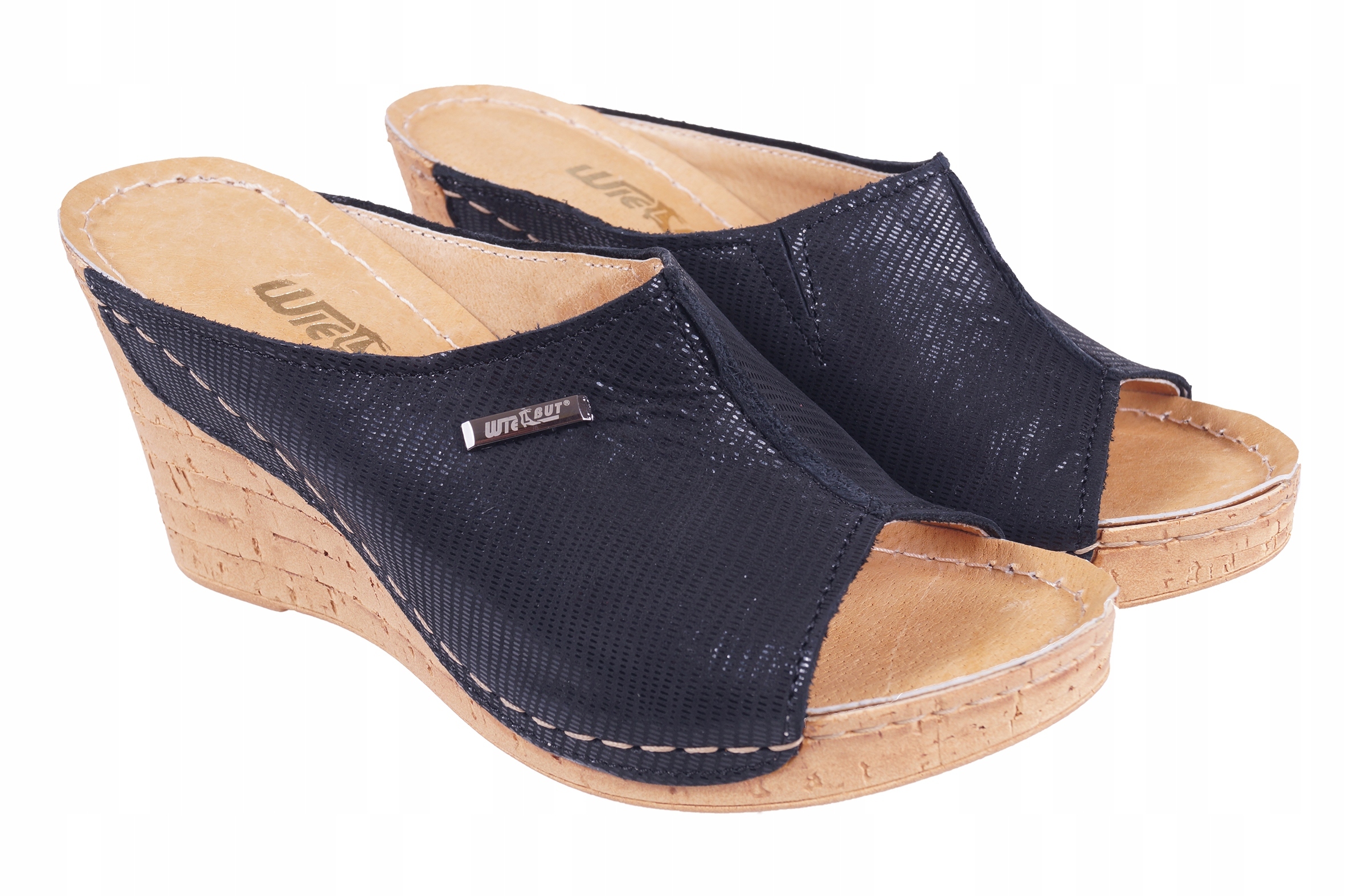 KLAPKI DAMSKIE WIELBUT SKÓRZANE CZARNE R.38 Płeć kobieta