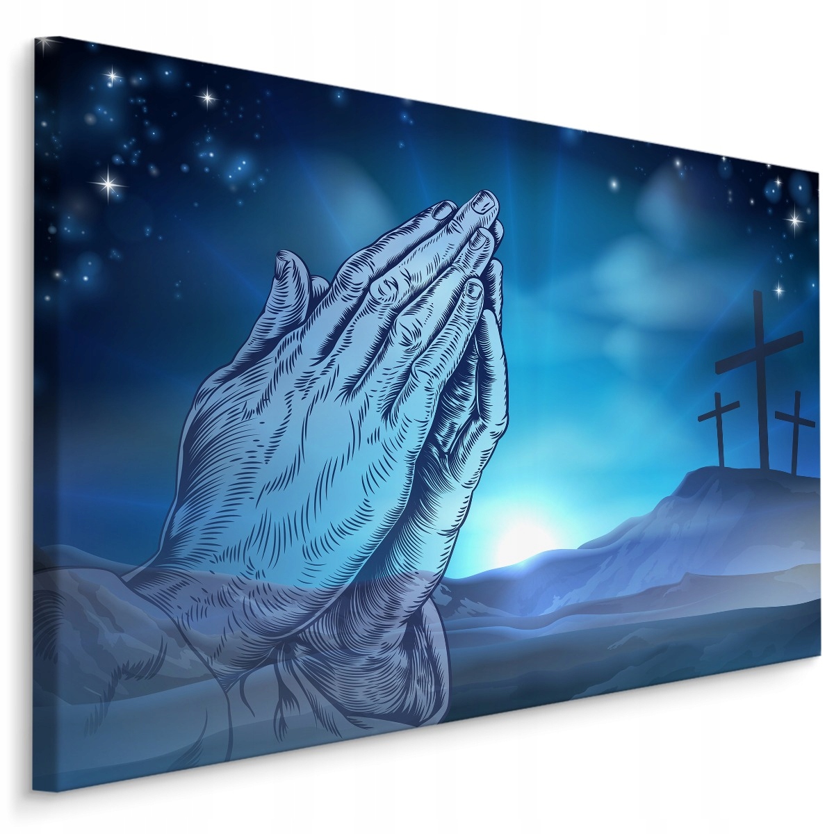 Obraz Náboženství Kříž Modlitba Kopec Bible 100x70