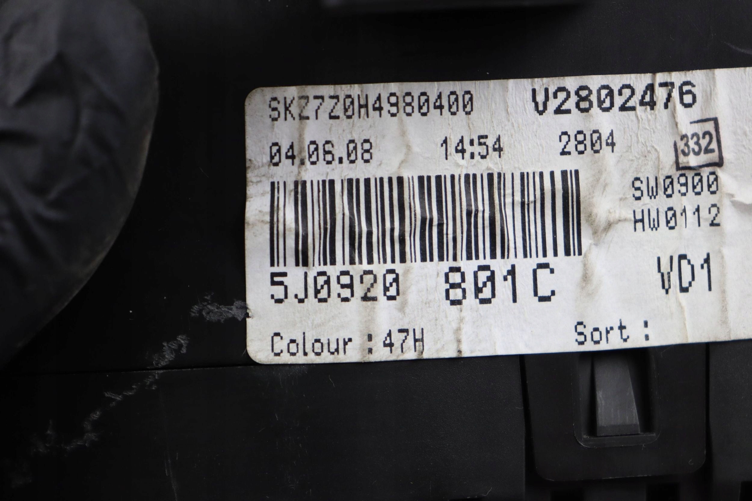 SKODA FABIA MK2 II dials dials PREDKOSCIOMIERZ DIESEL 5J0920801C