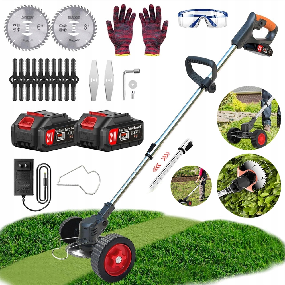 Bezprzewodowy Potężna Kosa Akumulatorowa Podkaszarka 21V 880W 10000 Rpm