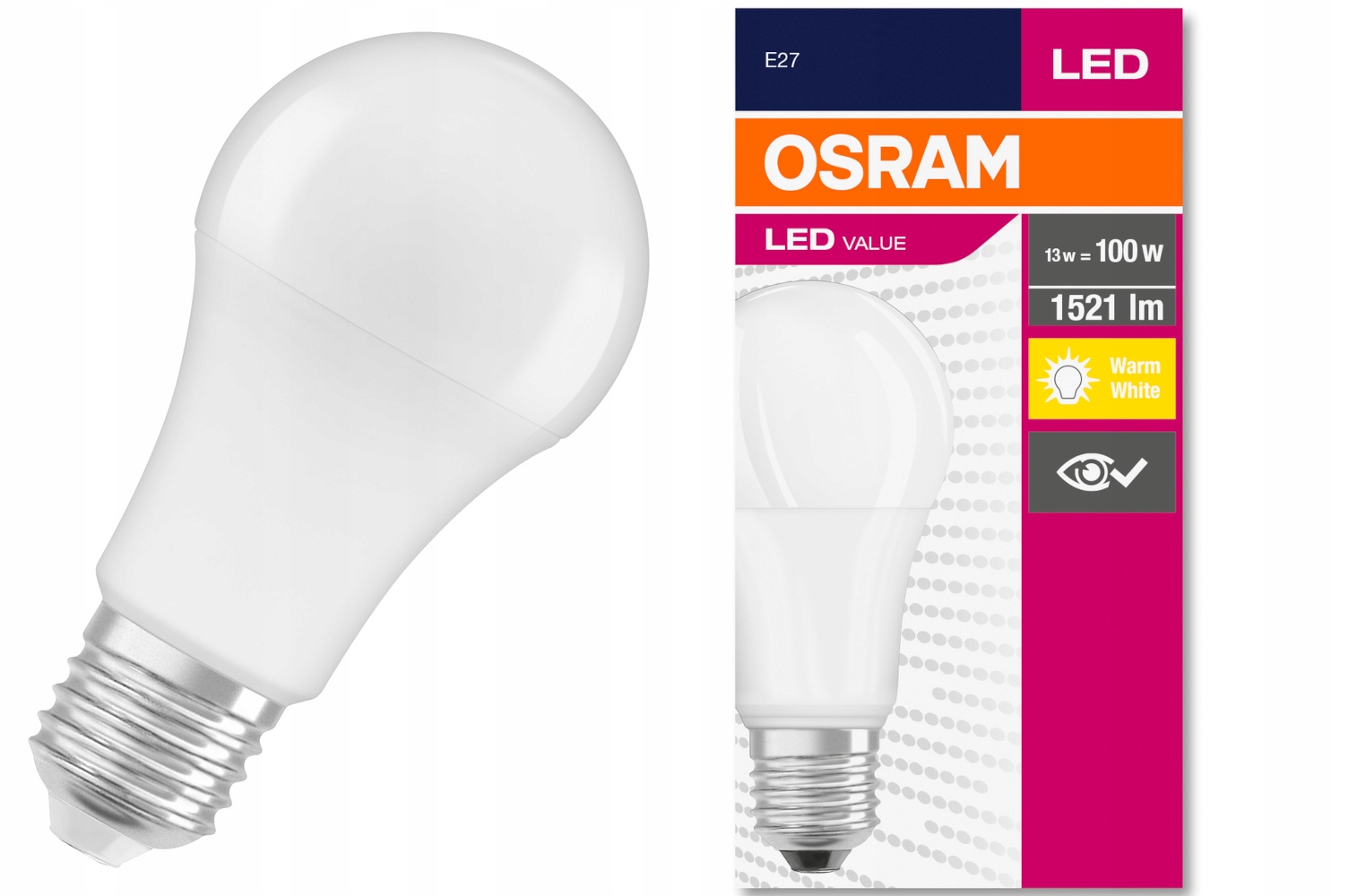 

Żarówka Led Value E27 13W 2700K A60 1521lm Osram
