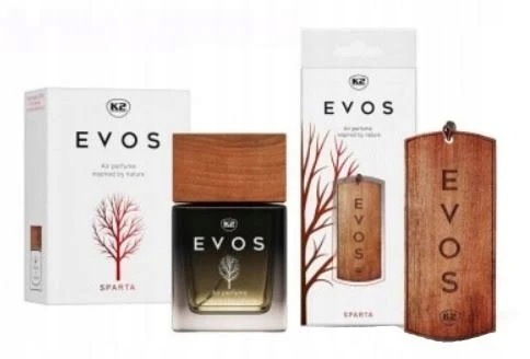 K2 Evos Sparta Zestaw Flakon 50ml Perfumy Do Auta Zapach Zawieszka