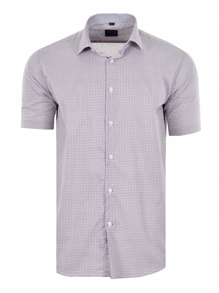 47/48 Košile Vzor Bílá Krátký Rukáv Velký