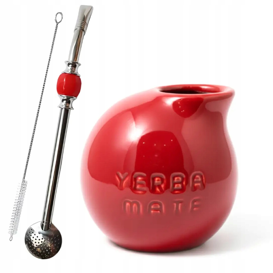 Sada pro Yerba Mate Matero Kula Černá 280 ml Keramická Bombilla 21 cm