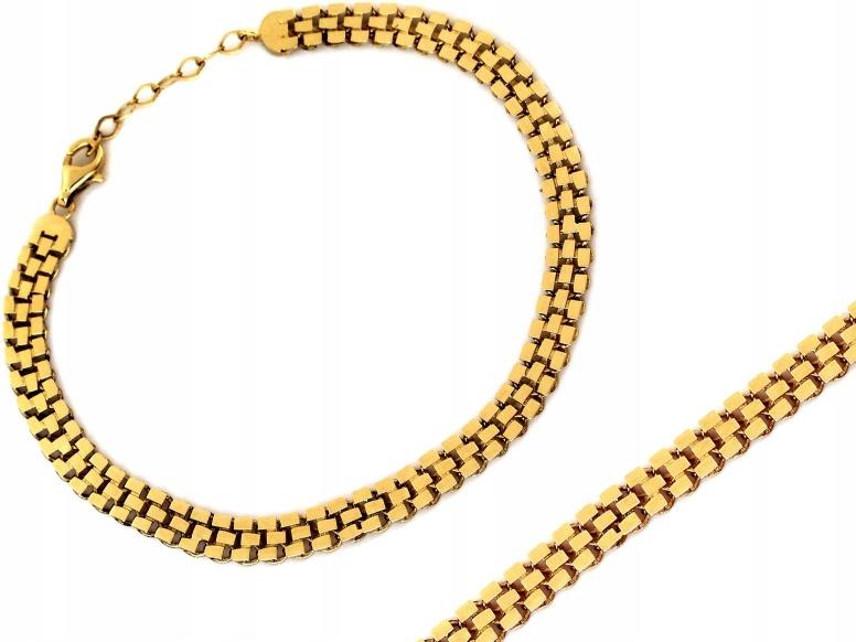 Zlatý náramek 585 pro muže, elementární pánská páska jako dárek 14k