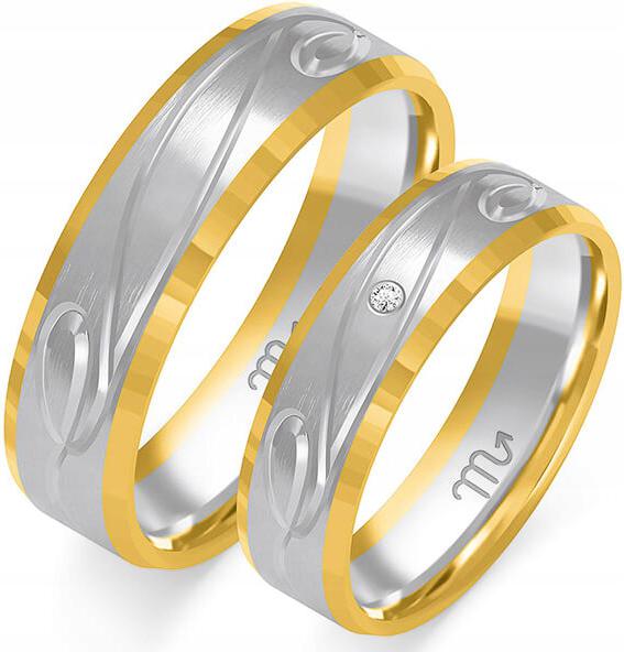 Zlatý snubní prsten pro pár svatba 585, 11 12 13, klasický, lesklý