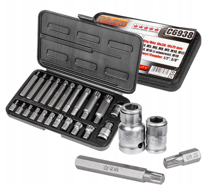 Zestaw bitów SPLINE 12 KĄTNE Richmann C6938 M4-18 Seria C6938