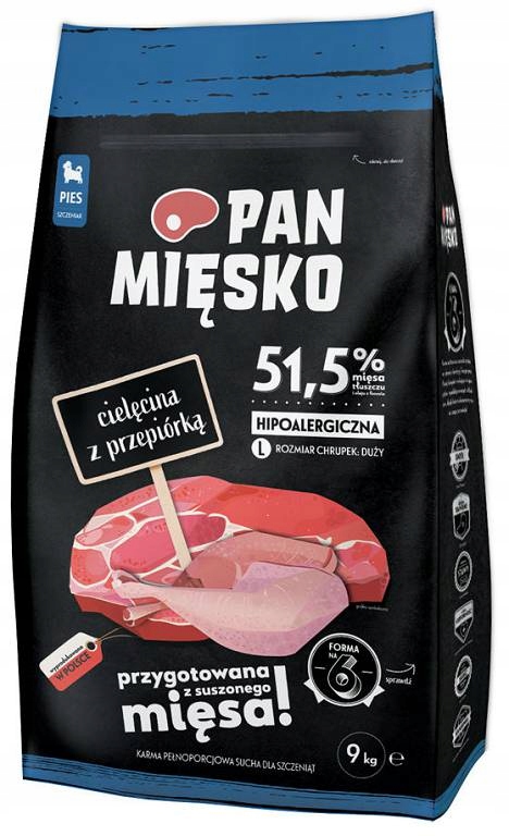 Pan Mięsko Junior Large Cielęcina Przepiórka 9kg