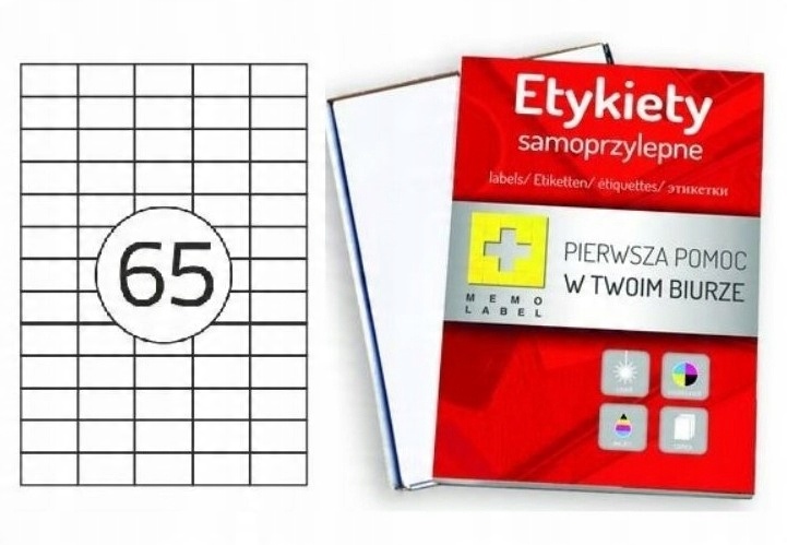 

Etykiety samoprzylepne 100 ark. A4 38x21,2mm białe