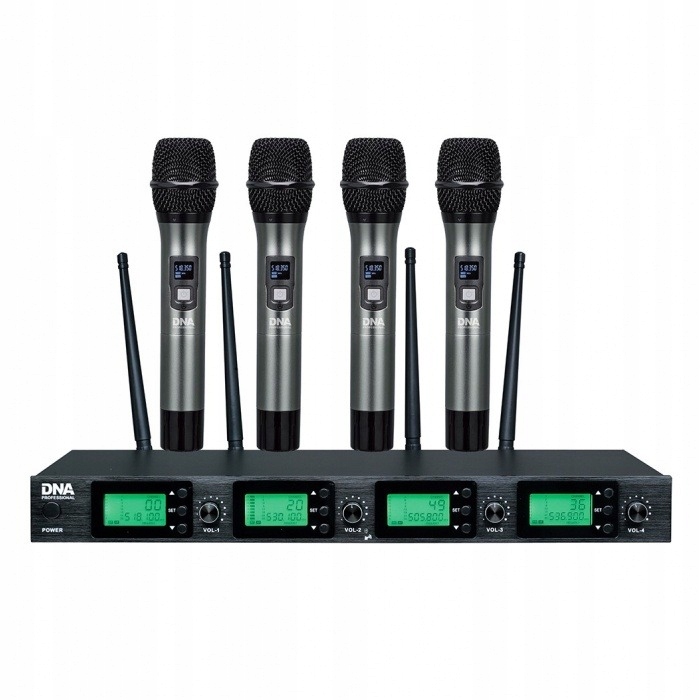 DNA RV-4 ZESTAW BEZPRZEWODOWY 4 MIKROFONY DORĘCZNE