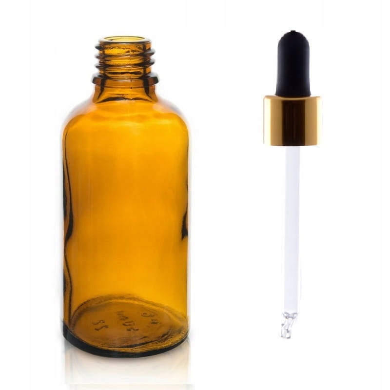 

Butelka Szklana Brązowa z Pipetą Złotą 30ml