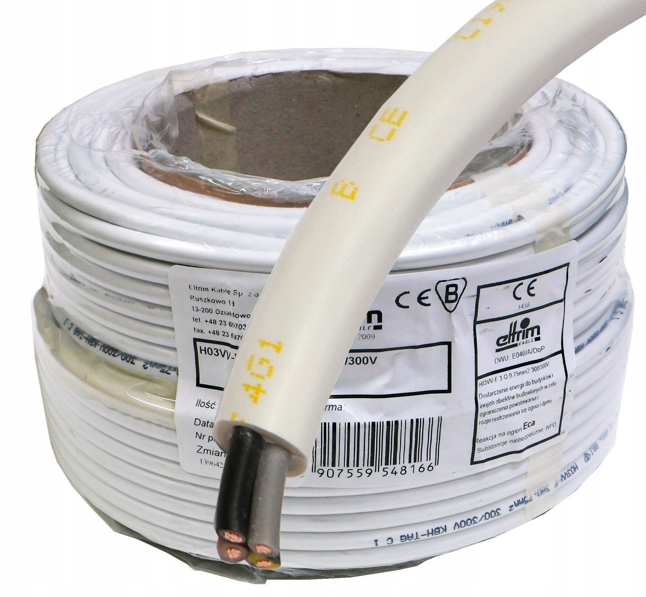 Kábel Owy 4x1 mm Linka Cu okrúhla biela 50 m