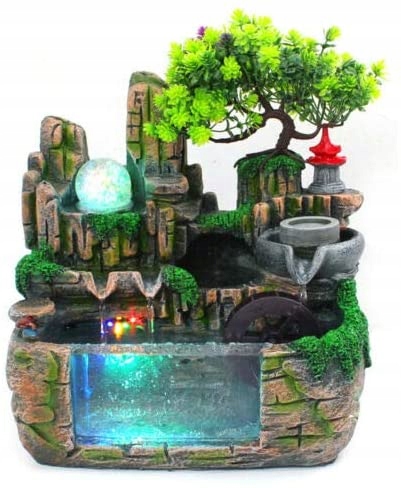 

Nawilżacz z fontanną skalną na biurku