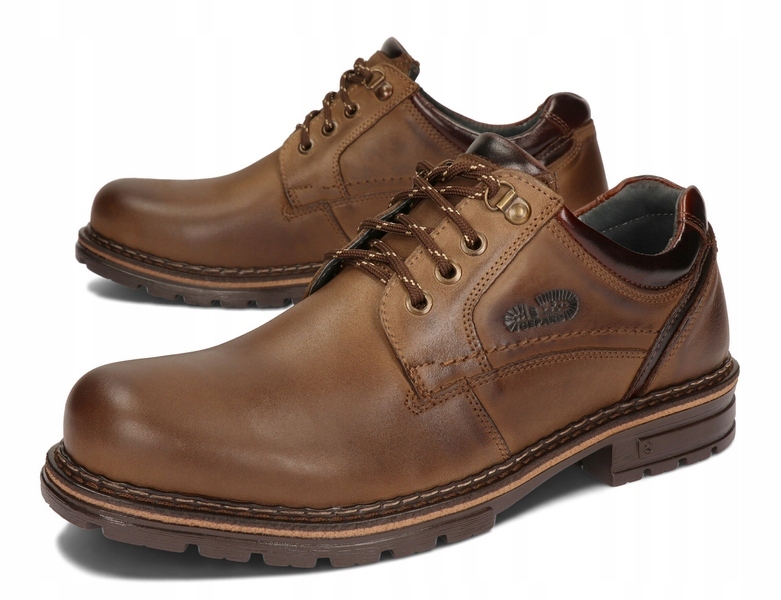 

Buty Męskie Obuwie Trekking Skóra 010/CRB Brąz 43