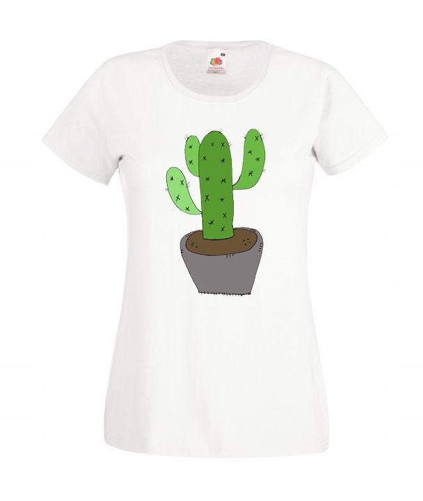 

XXL Koszulka Damska Kaktus Skandynawski Roślina