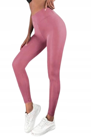 Legginsy Damskie Różowe Sportowe Długie XXL Łla