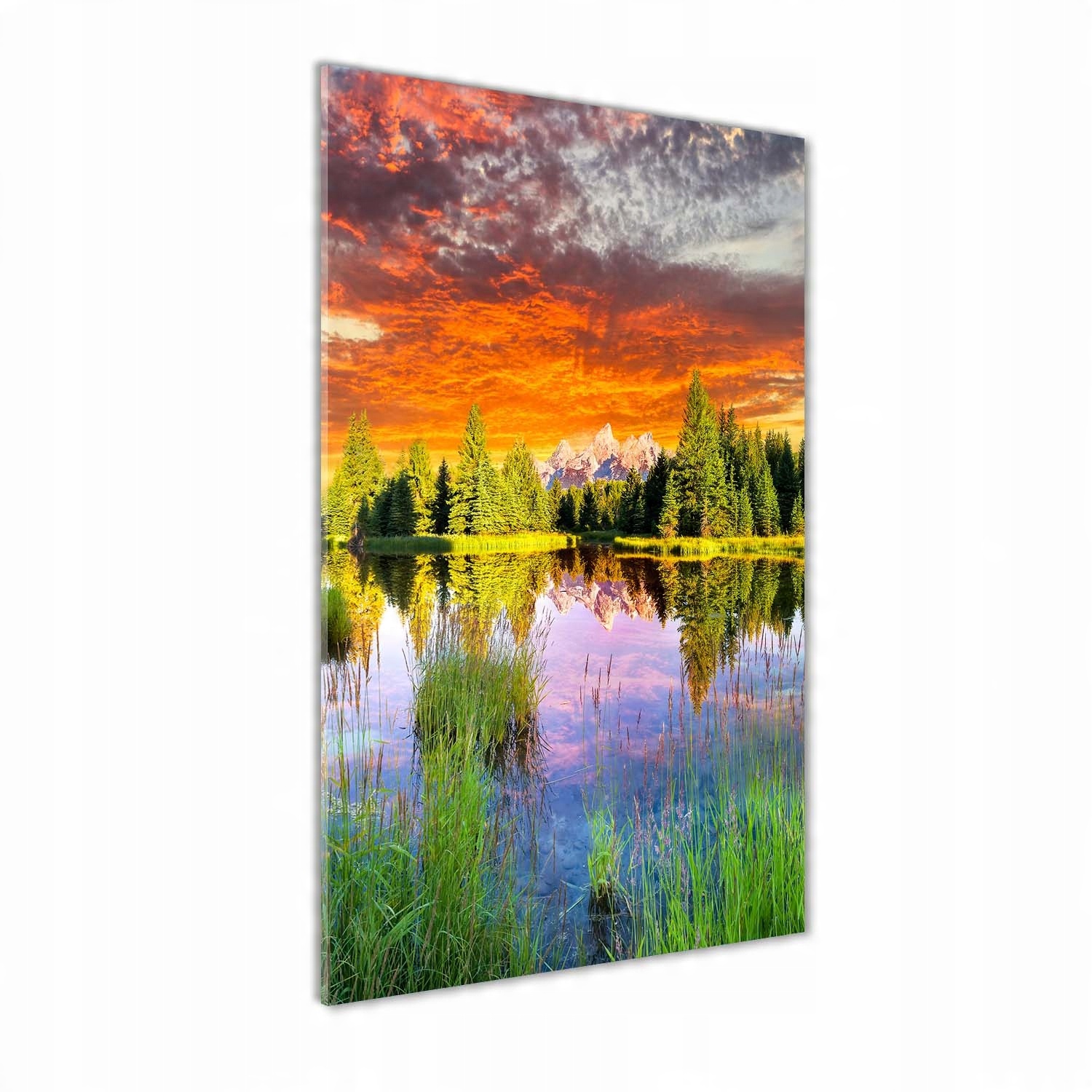 

Foto obraz na szkle pionowy Jezioro w lesie 60x120