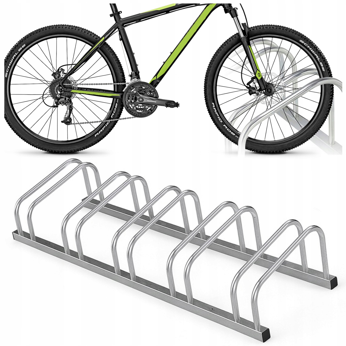 Stojak Na Rower Rowery na 5 Stanowisk Rowerowy Mocny Uchwyt Stal 135cm