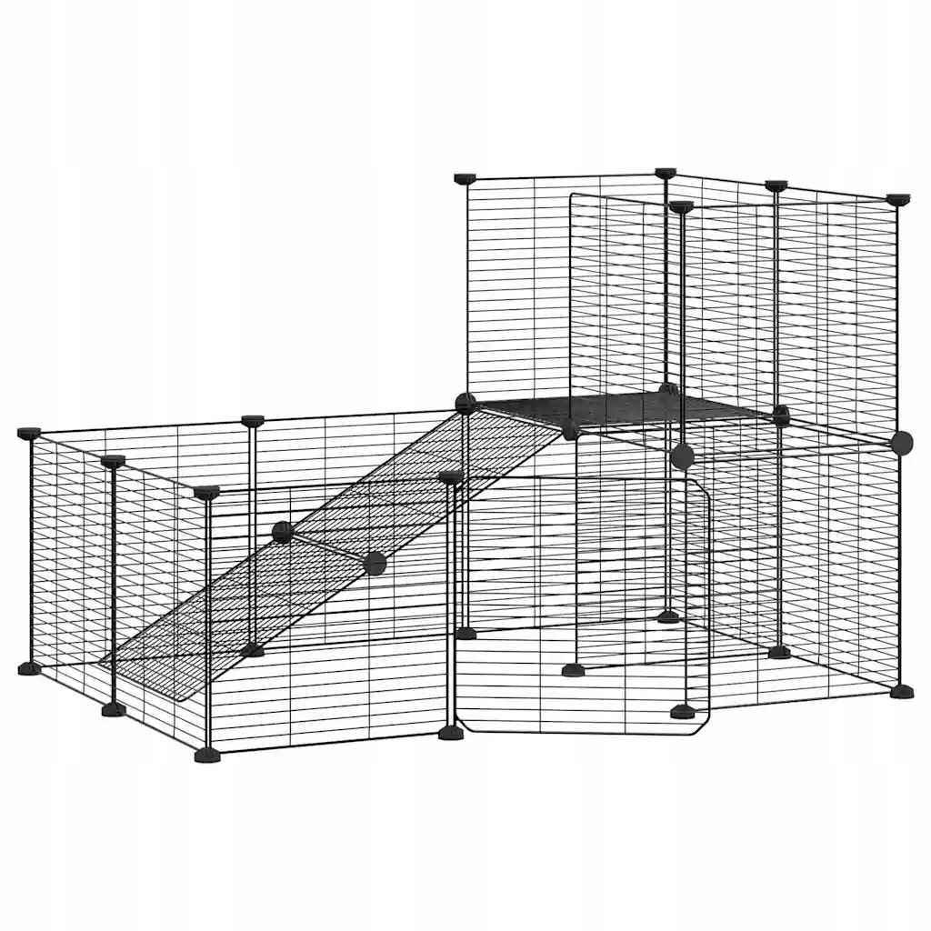 Klec pro zvířata z práškově lakované oceli, 35 x 35 cm, černá