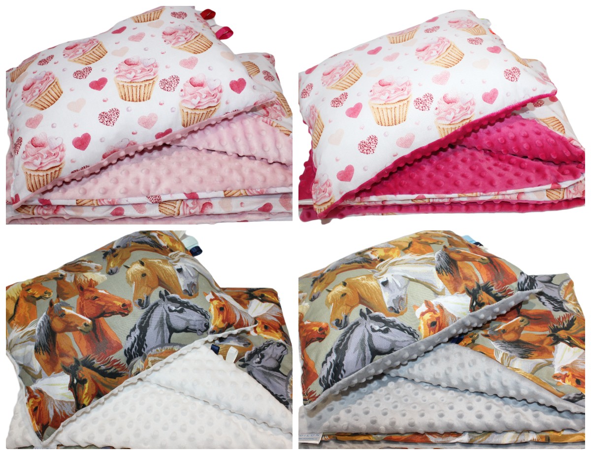 Pościel Minky do Przedszkola 100x150 60x40 Kocyk Długość poduszki 40 cm