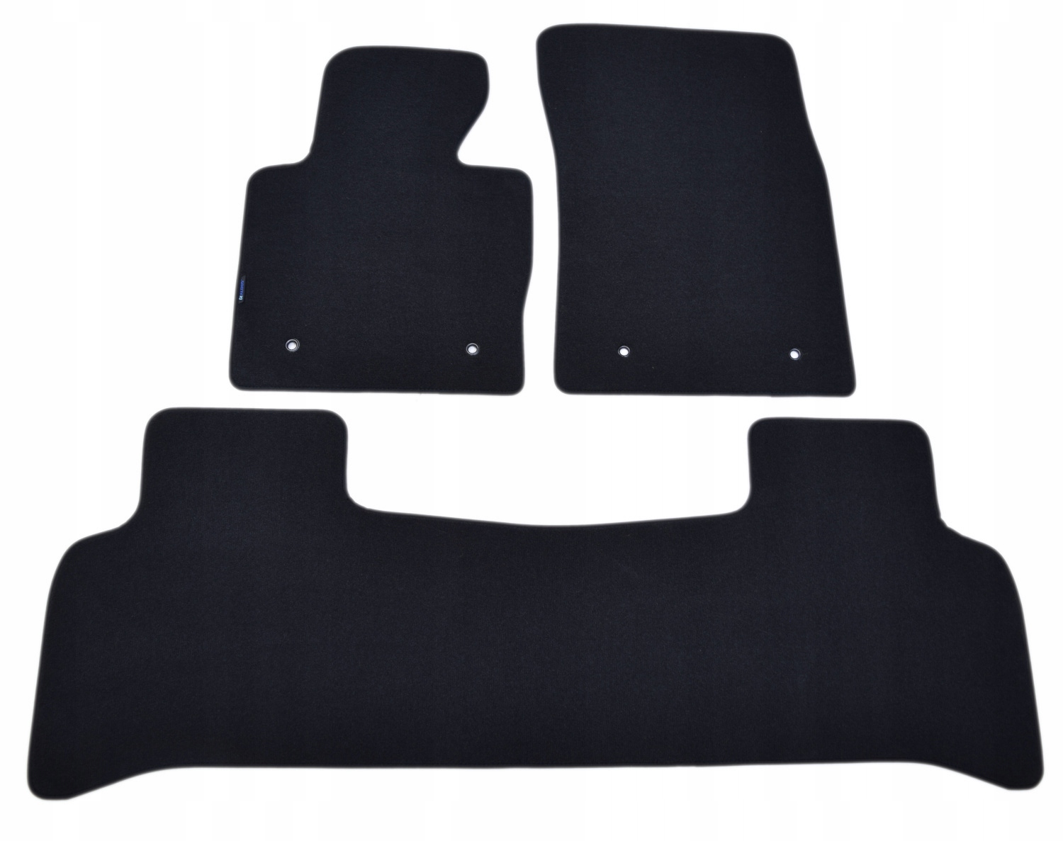 Czarne dywaniki welurowe Diamond, Lamówka - Range Rover 2002-2012r. / 3el.