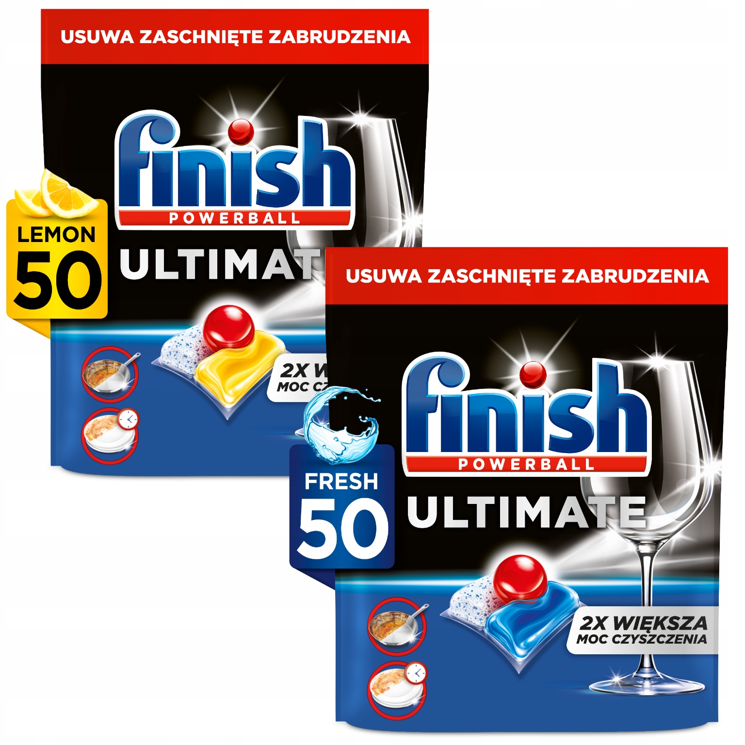 Levně Finish Sada Mix Ultimate Kapsle do myčky nádobí Regular & Lemon 2x 50 Kusů