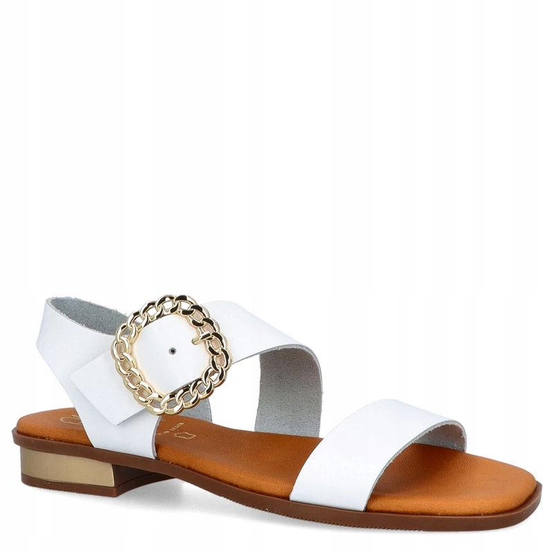 Elegantní kožené sandály Oh! My Sandals 5594 Bílé 39