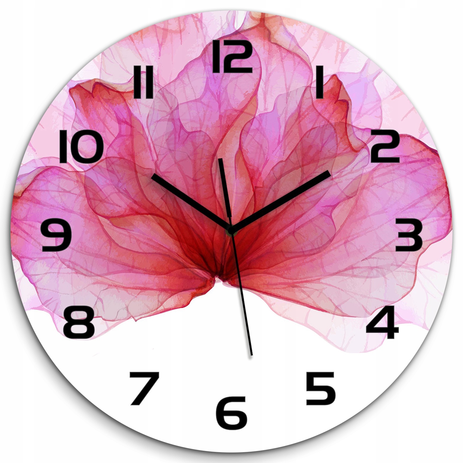 

Duży zegar ze szkła hartowanego Różowy kwiat fi 60