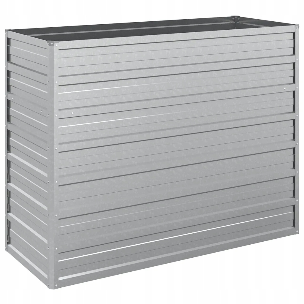 Kovový Zahradní Květináč z galvanizované oceli, 100 x 40 x 77 cm, stříbrný