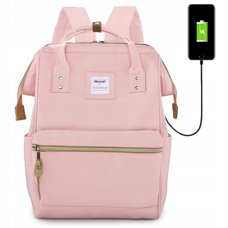 

Wro Damski plecak szkolny Himawari 9001 Usb różowy