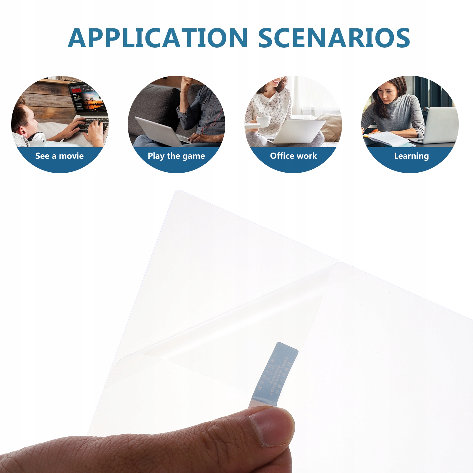 Niebieska folia ochronna na laptopa Marka bez marki