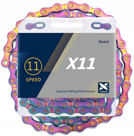 Łańcuch rowerowy Kmc X11 11 rzędowy 118 ogniw Aurora Olejowy Box Spinka